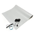 ESD Mat Kit, 30 x 30 x 0.094 Inches, Gray, Includes Wrist Strap and Ground F107
