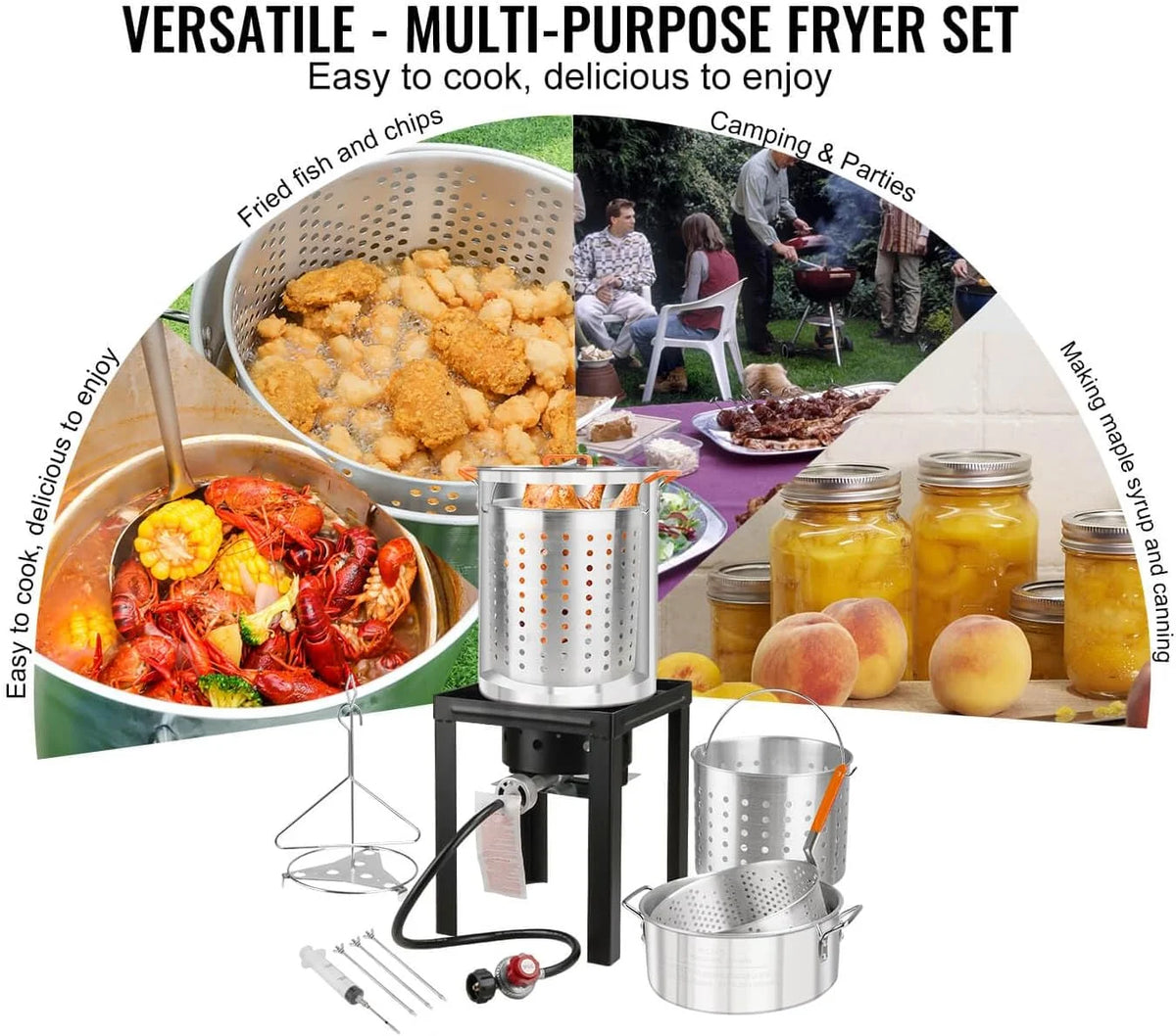 10 Quart Aluminum Propane Outdoor Fish Fryer Set D4826