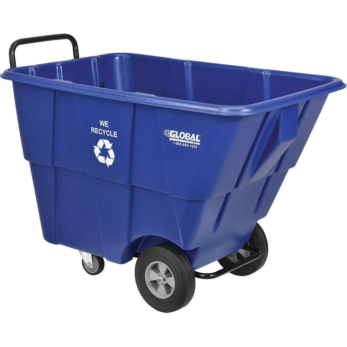 Blue Plastic Recycling Tilt Truck, 1/2 Cubic Yard, 750 lb. Capacity L723