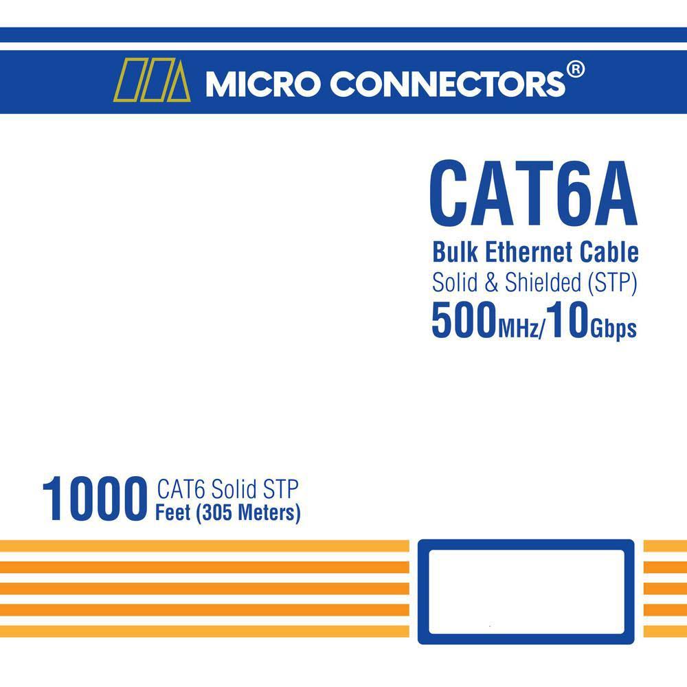 Solid Shielded Cat6a Bulk Ethernet Cable - Blue H618