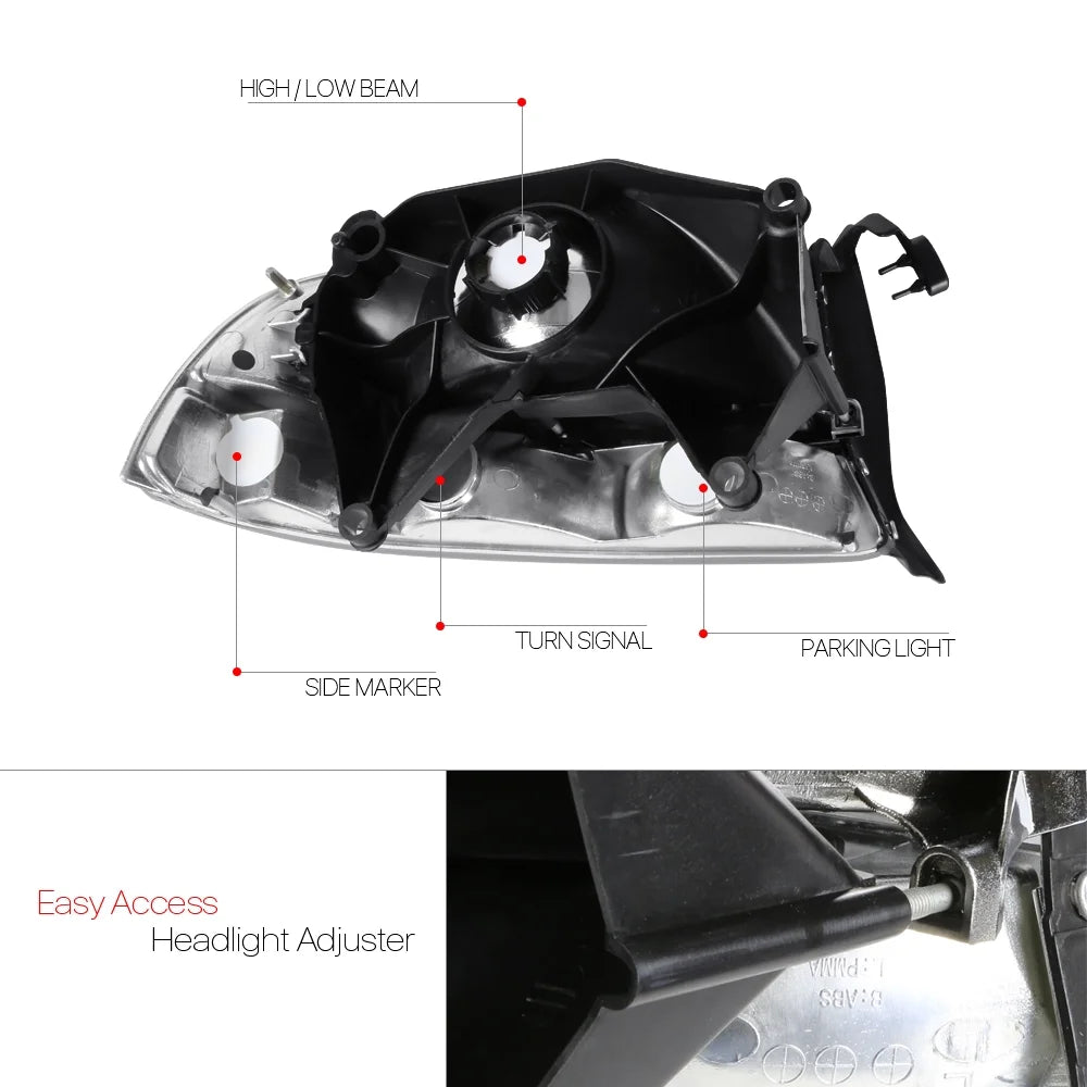 Smoke Tinted Headlight Clear Signal Reflector for Dodge Dakota/Durango O24828