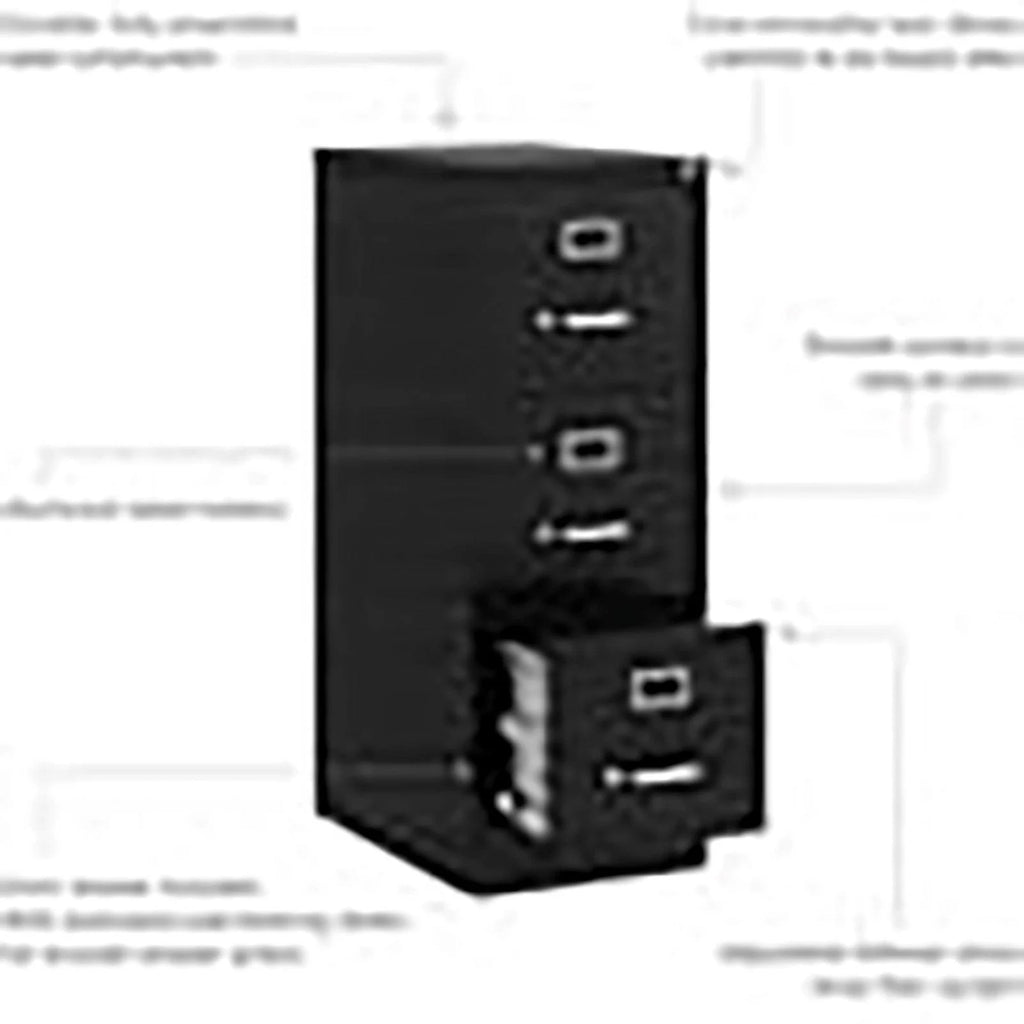 22" 3-Drawer Black Metal File Cabinet S67976