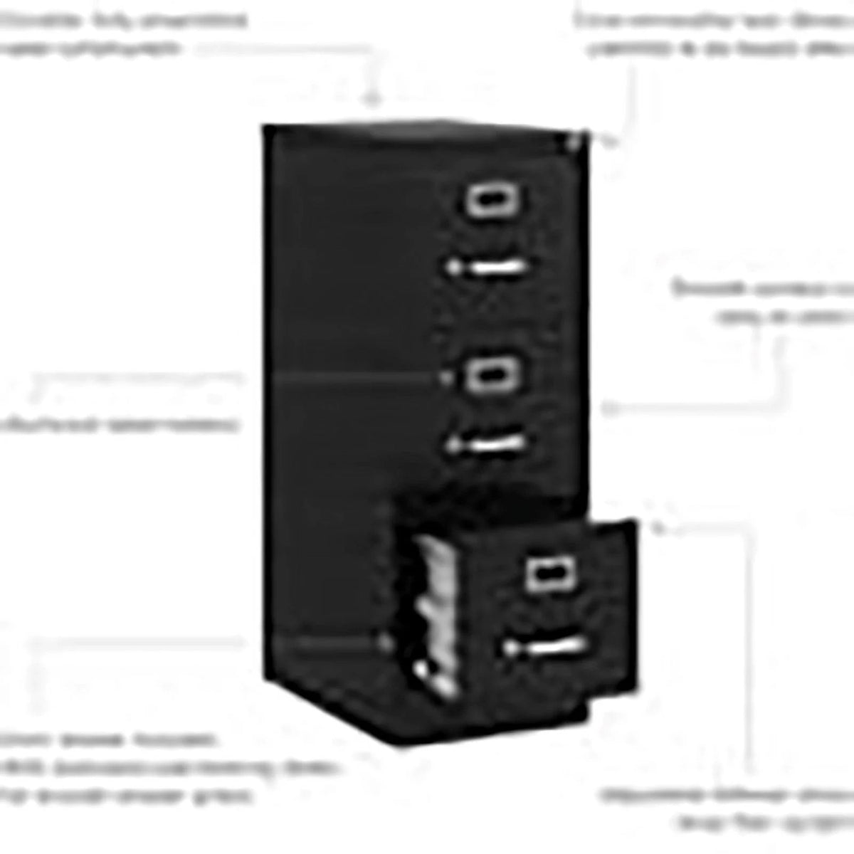 22" 3-Drawer Black Metal File Cabinet S67976