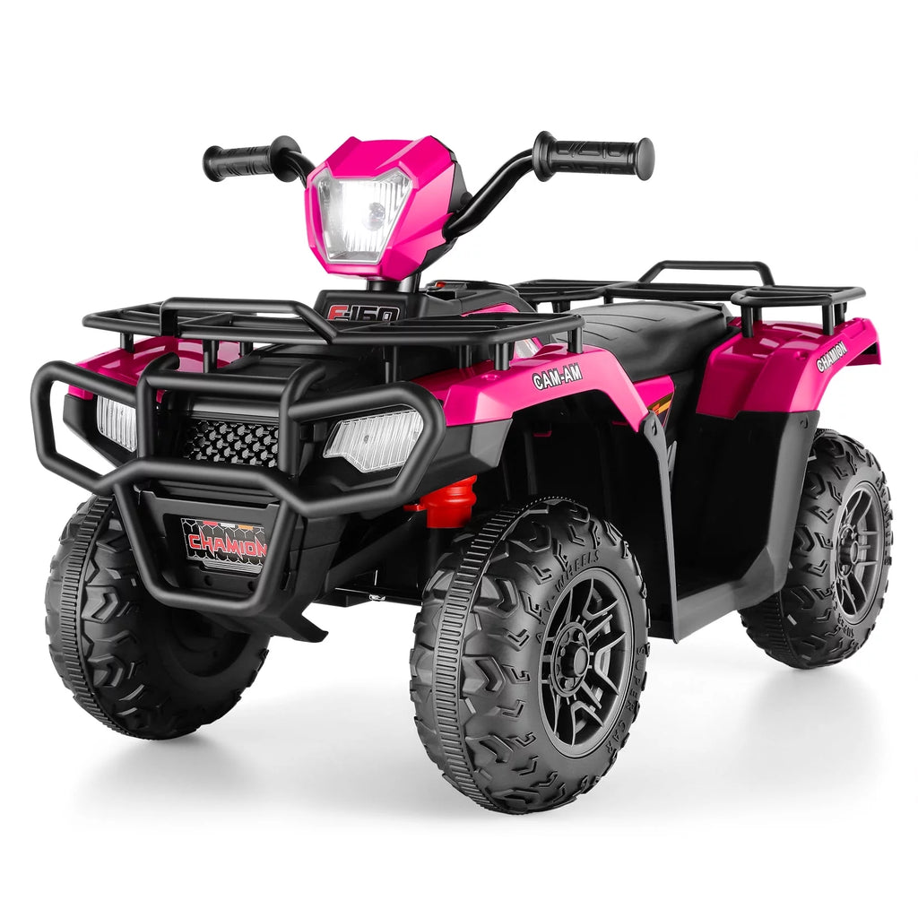 12V Kids Ride on ATV 4-Wheeler Quad Electric Car Rose Red R2265