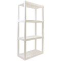 4-Tier White Plastic Shelving Unit M7049