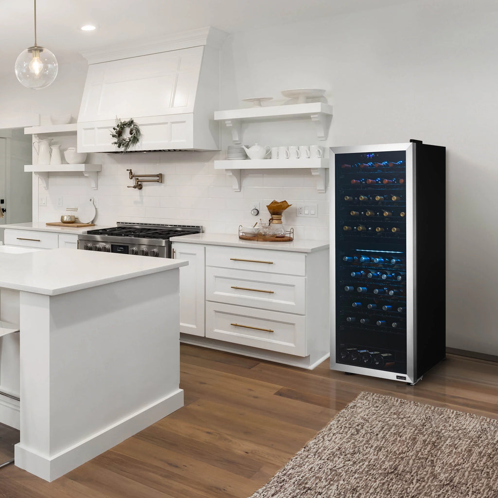 98 Bottle Dual Zone Stainless Steel Wine Refrigerator P174