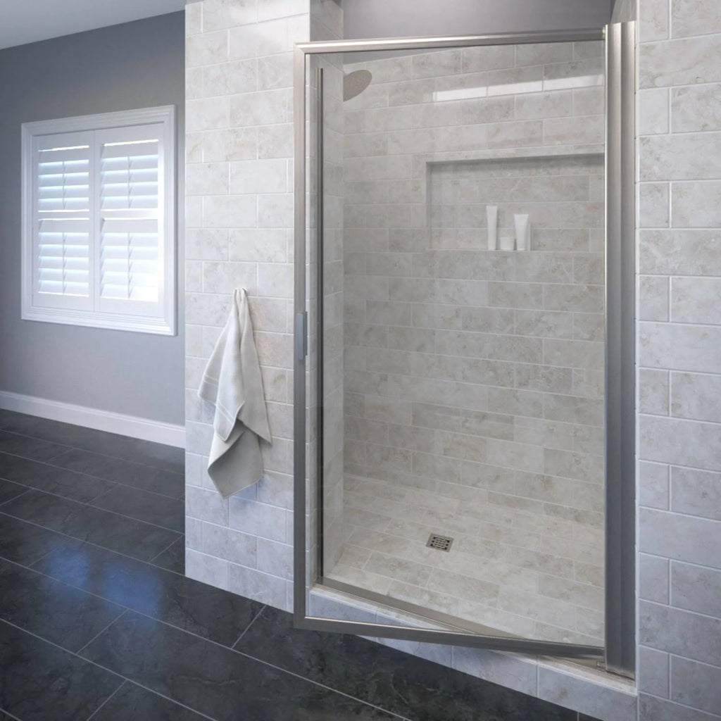 Clear Glass Shower Door Brushed Nickel Finish L855817