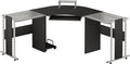 69" L-Shaped Tempered Glass Computer Desk with Monitor Stand S74969