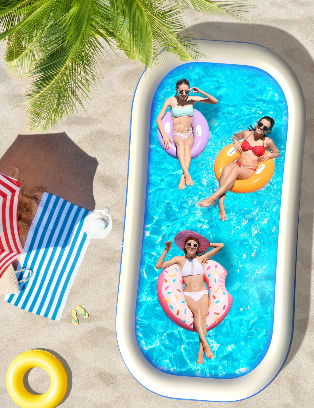 Inflatable Swimming Pools 118'' x 72'' x 20'' Y6806