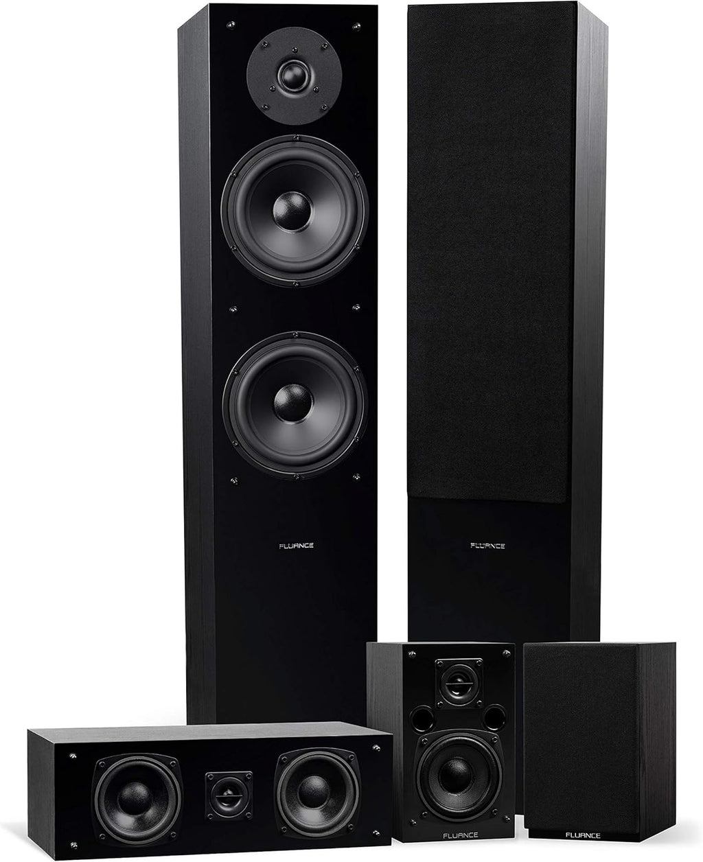 5.0 Channel Surround Sound Speaker System Natural Walnut V1116