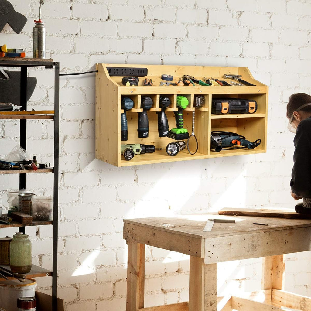 Wall Mount Drill Charging Station with 5 Hanging Slots P95934
