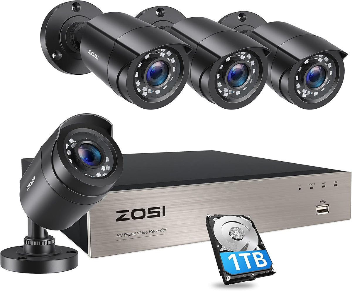 8CH 1080P Home Security Cameras System with 1TB Hard Drive and 4 Indoor Outdoor Surveillance Cameras R406237