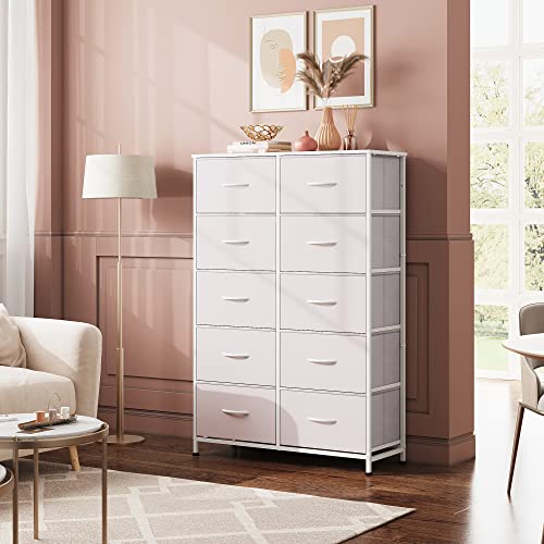 Black 10 Drawer Tall Dresser B54070