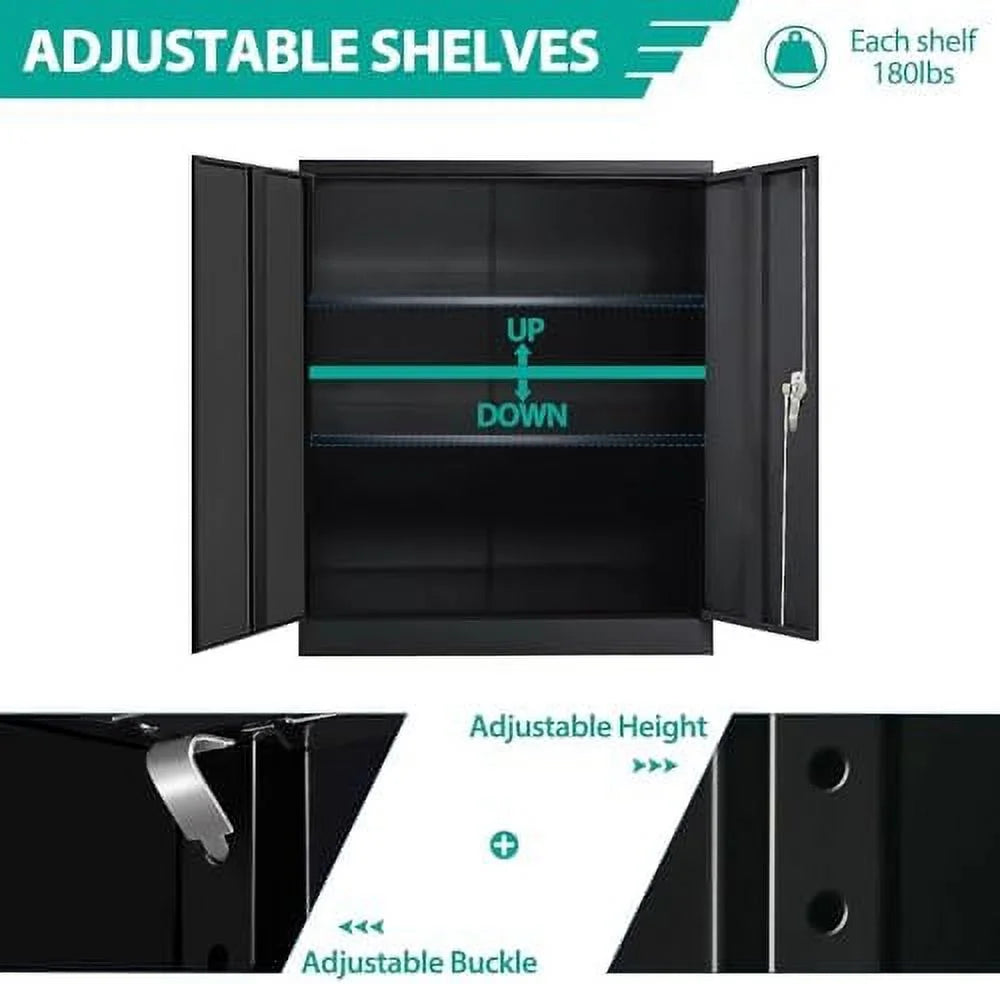 Locking Steel Cabinet with Doors and Shelves G130947