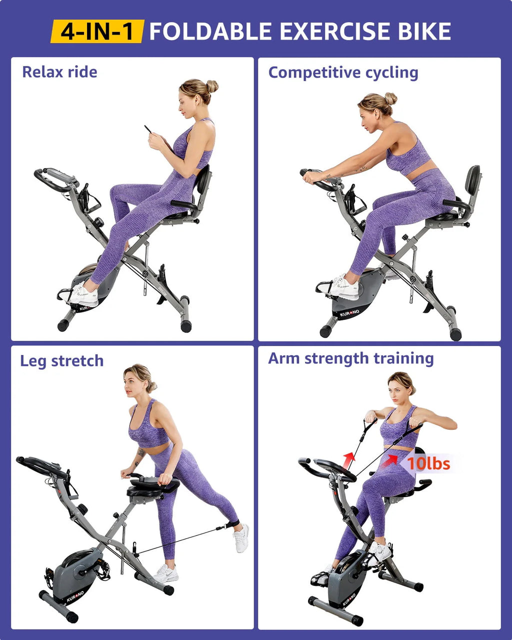 Folding Indoor Cycling Bike 330LB Capacity Magnetic Resistance S6736