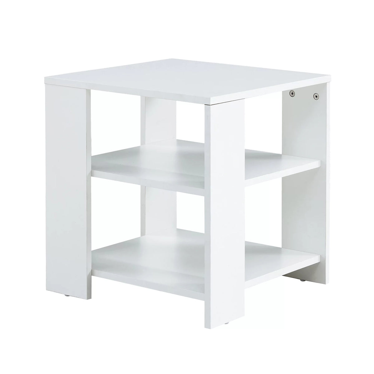White 3 Tier Wood Square Nightstand R66896