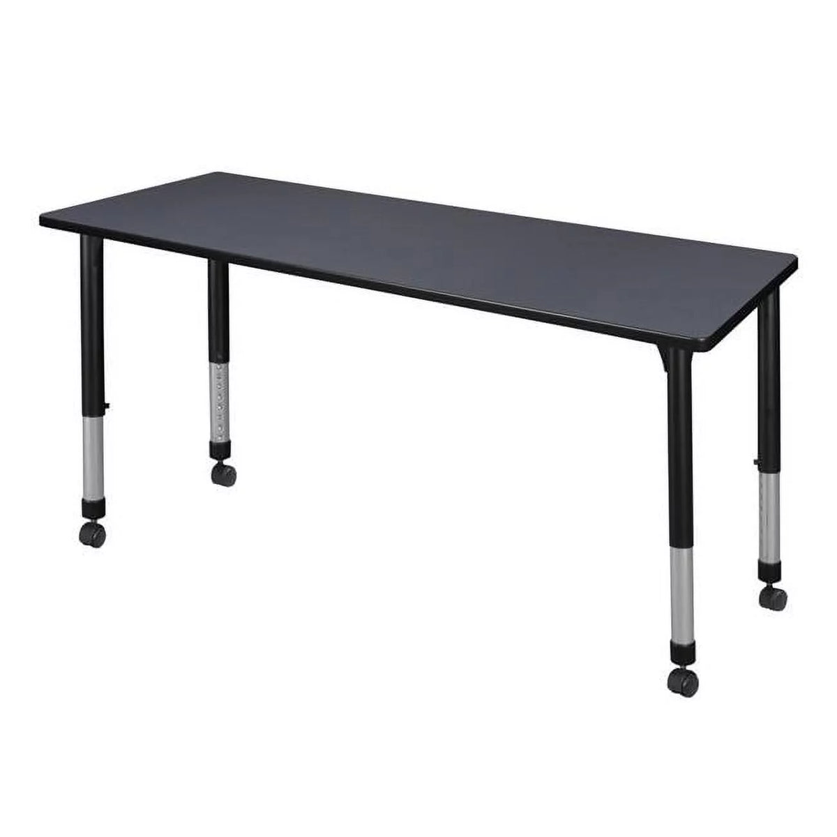 60 x 30 in. Height Adjustable Mobile Classroom Table, Grey A933