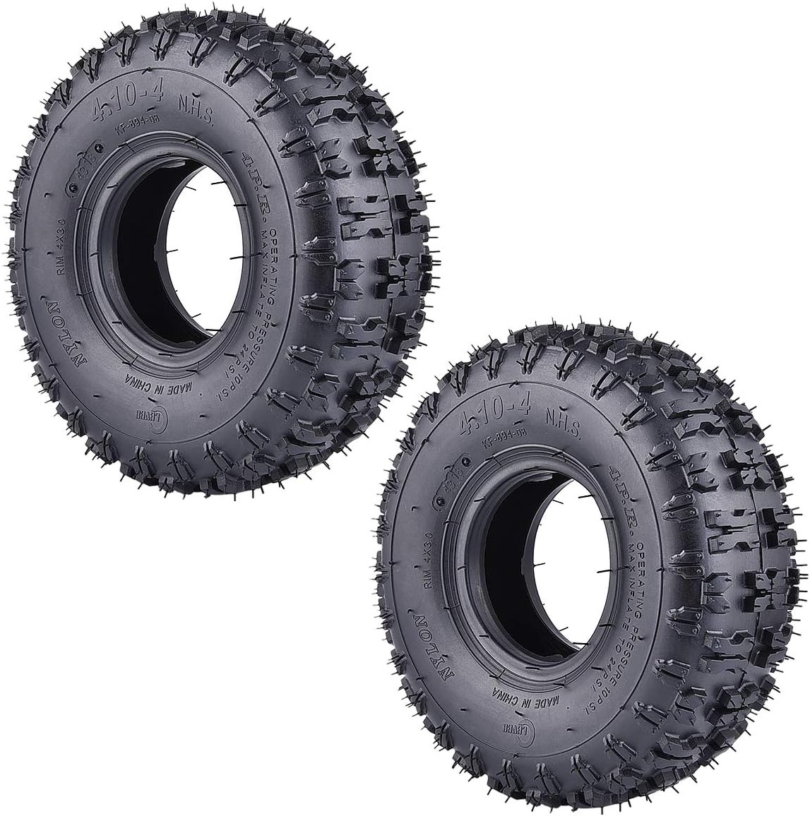 2 Pack of 2 4.10-4 Tires Replacement for Garden Rototiller Snow Blower Mowers Hand Truck Wheelbarrow Go Cart Kid ATV S18349