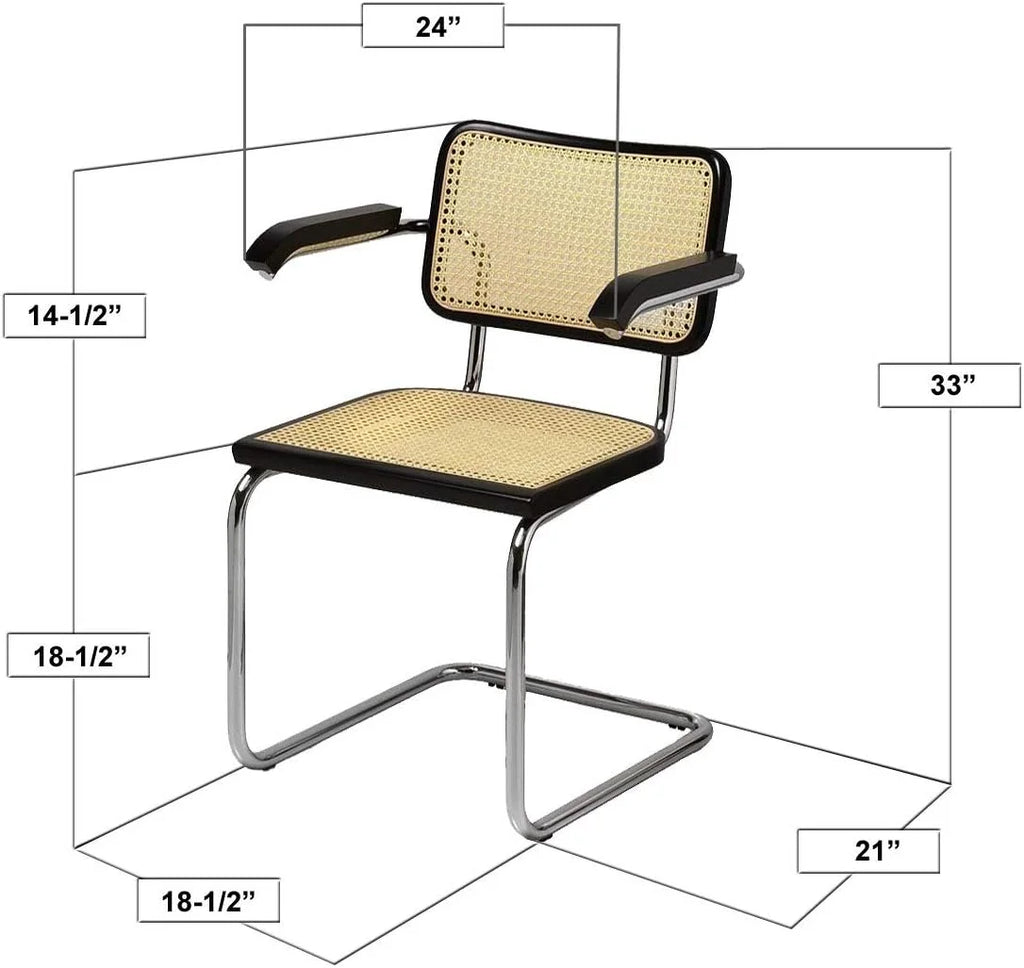 Cane Chrome Arm Chair M991