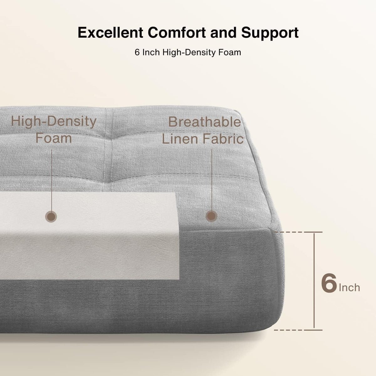 Dark Gray Convertible Sleeper Sofa Bed M729870