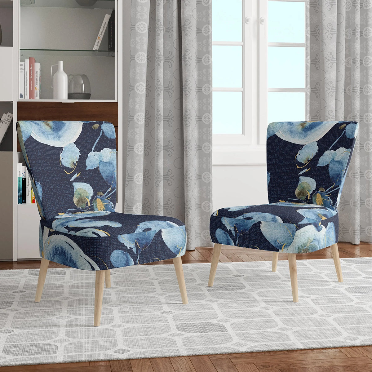 Upholstered Floral Accent Arm Chair D833188
