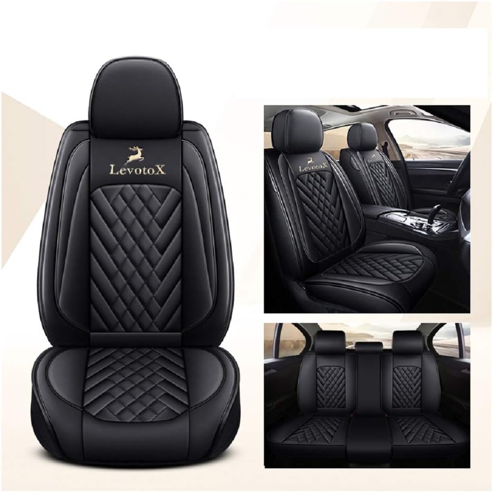 Black-Pink 5 Seats Full Set Car Seat Covers T6197