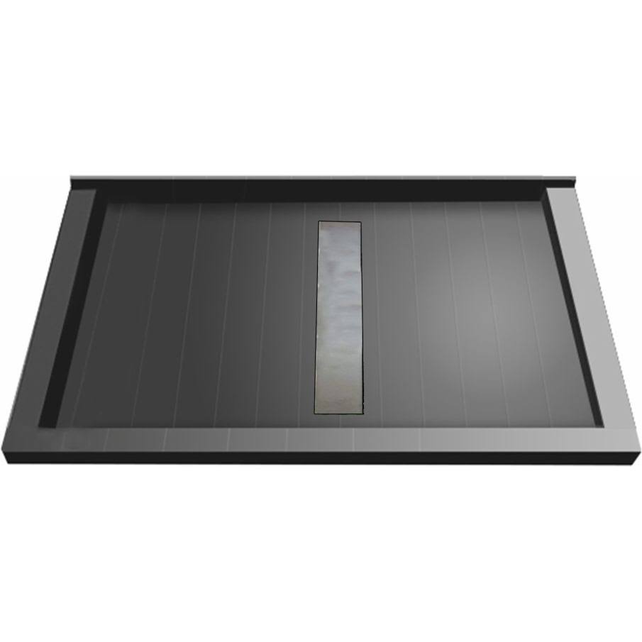 Shower Base with Center Trench Drain and Grate Tile Redi D3501