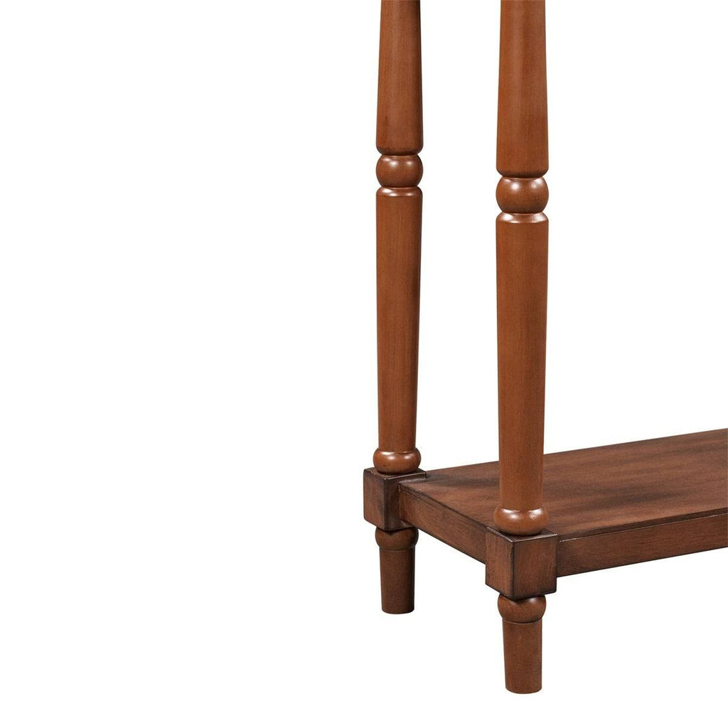 Antique Green Solid Wood Console Table with Storage Shelf and Drawer E9122