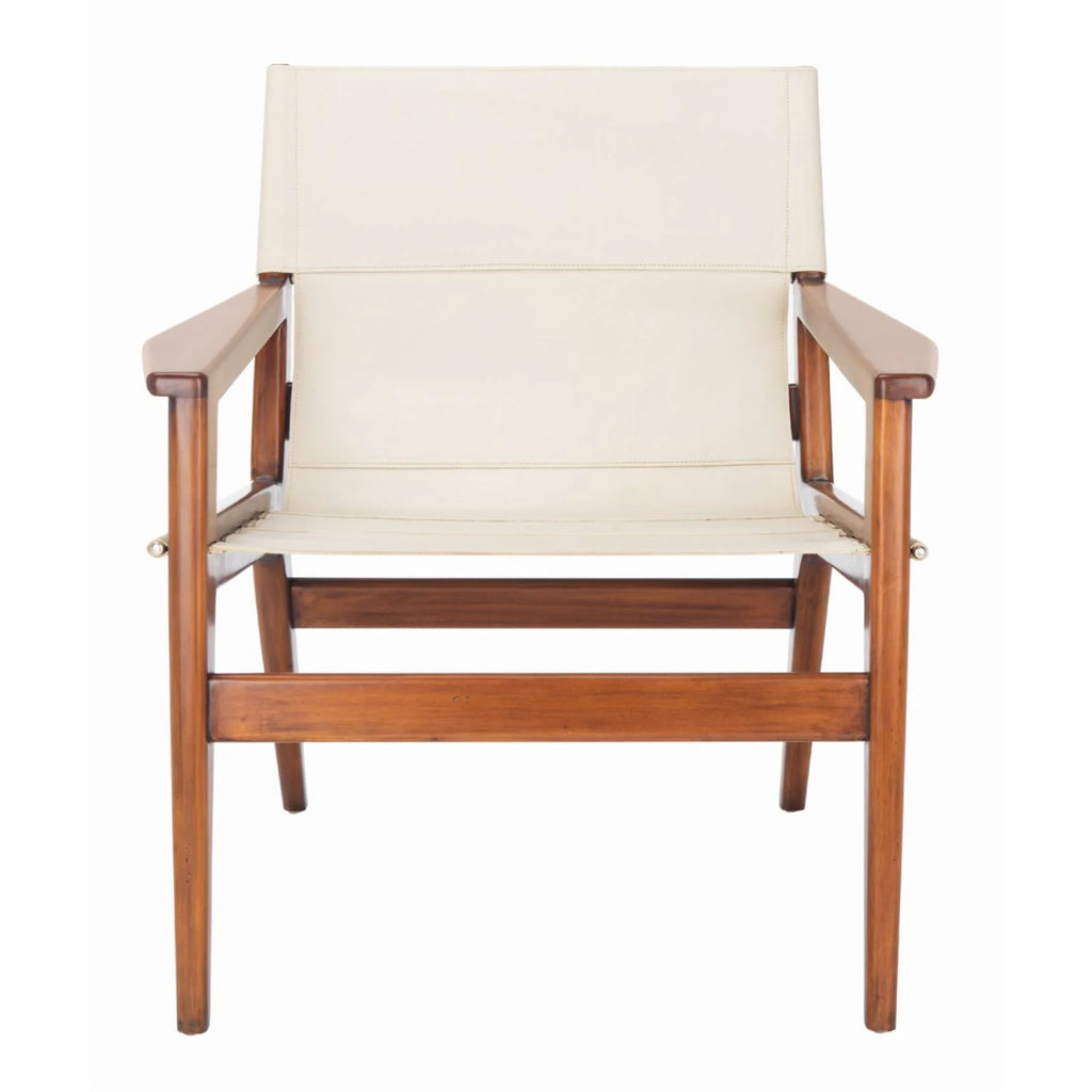 Brown Leather Sling Chair T1971