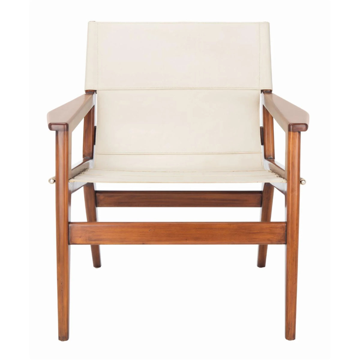 Brown Leather Sling Chair T1971