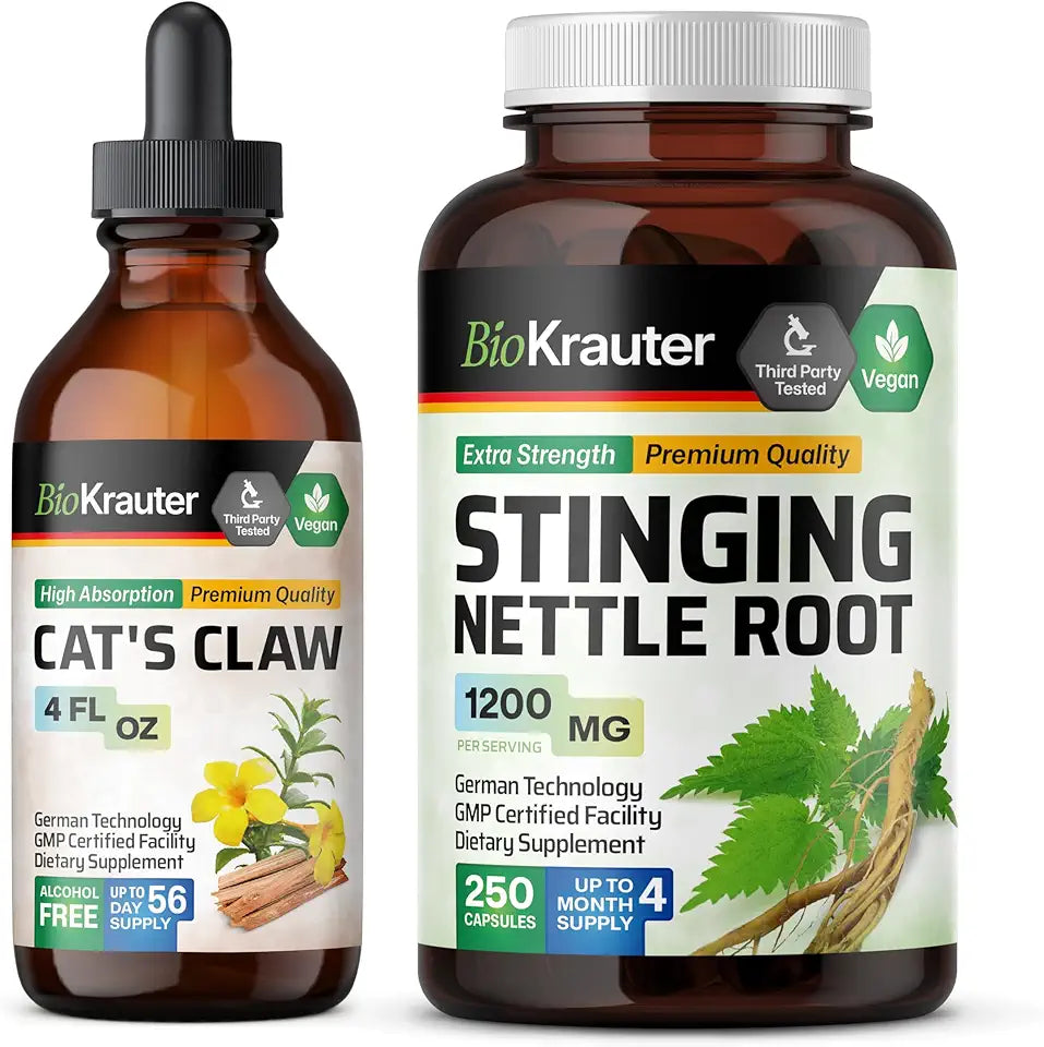 Cats Claw Tincture 4 Fl. Oz. & Stinging Nettle 250 Capsules O3248