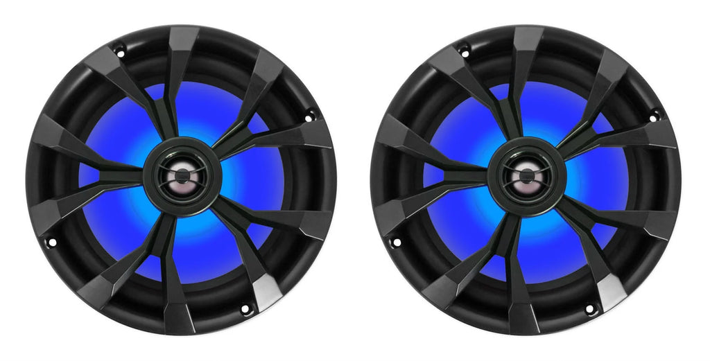 8" LED 900w 360° Swivel Black Aluminum Boat Speakers U20820