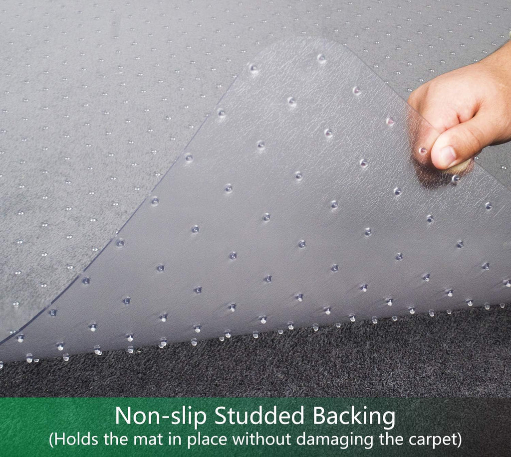 Transparent Thick Chair Mats for Carpet with Grippers (53'' x 45'' with Lip) D1354