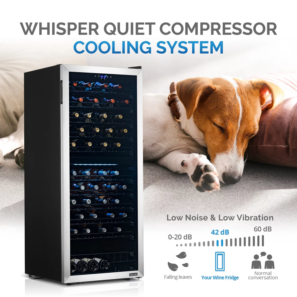 98 Bottle Dual Zone Stainless Steel Wine Refrigerator P174