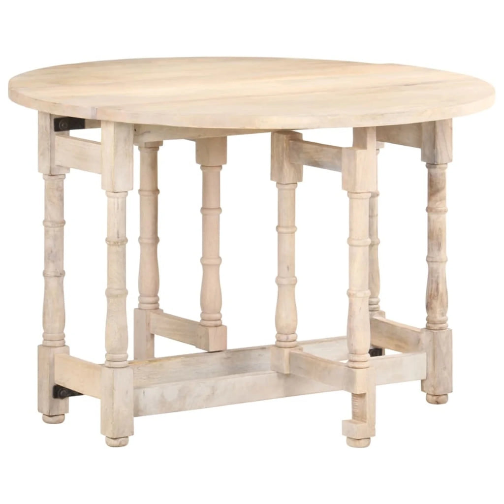 Round 43.3"x29.9" Solid Mango Wood Dining Table U986