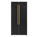 33 15.6 cu. ft. Black Refrigerator with Antique Brass Handles T6365