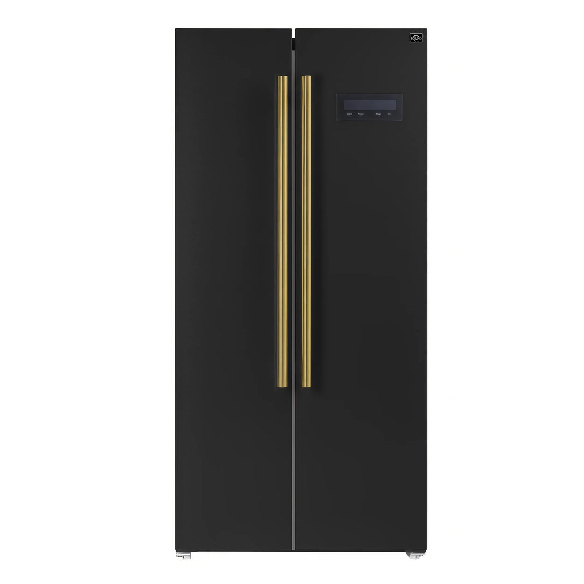 33 15.6 cu. ft. Black Refrigerator with Antique Brass Handles T6365