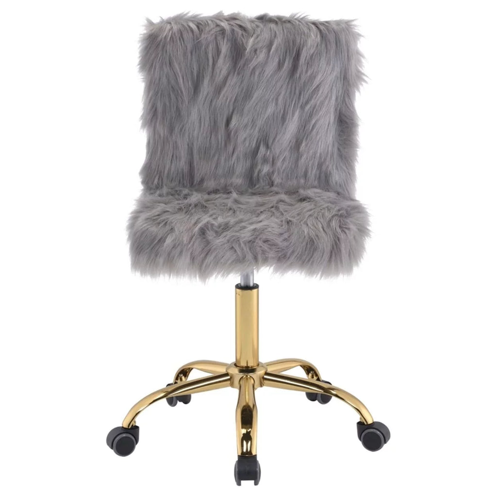 Gray Faux Fabric Swivel Office Chair V120024