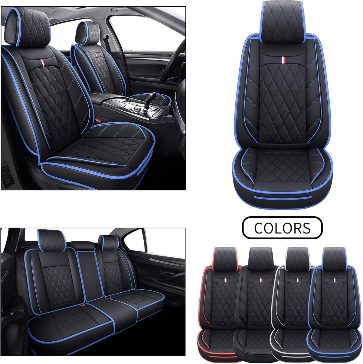 2 PCS Front Waterproof Leather Car Seat Covers J634751