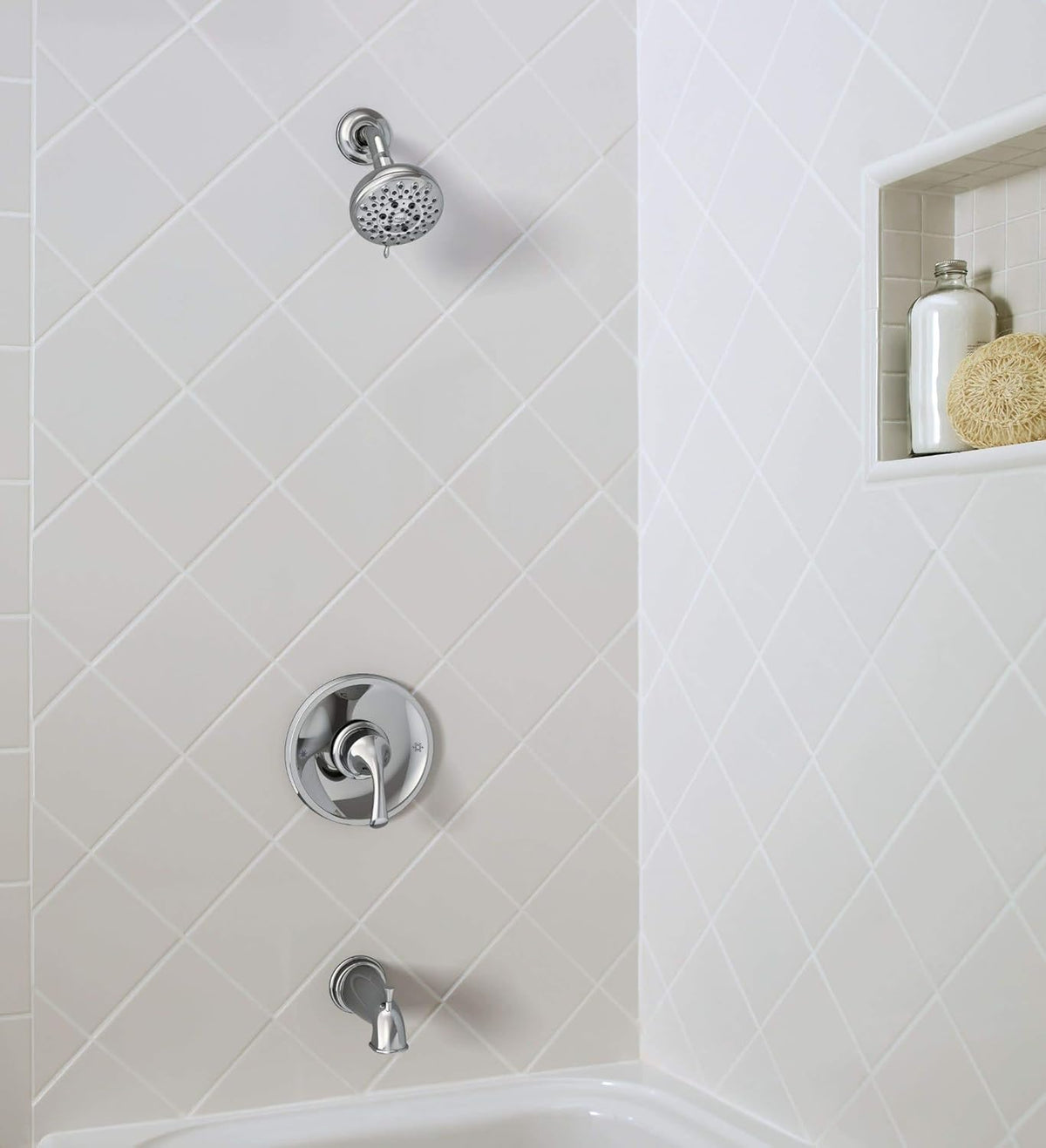 Chrome Tub and Shower with Valve Included M156