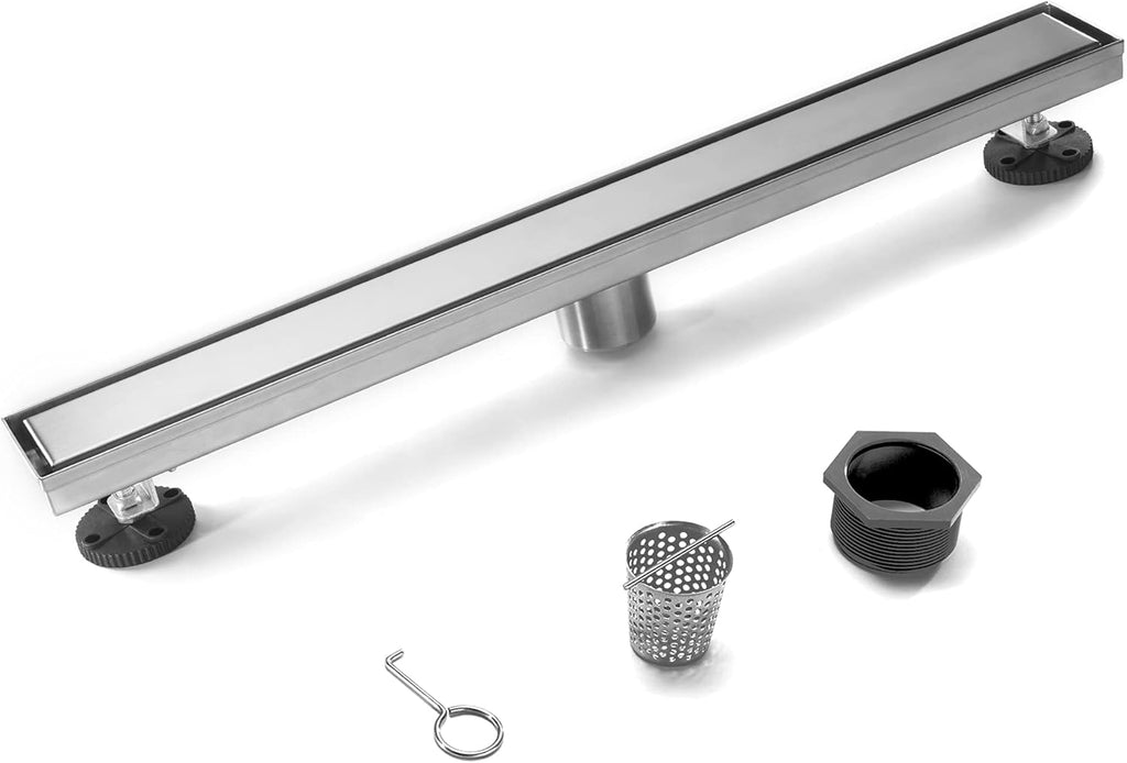 Matte Black Stainless Steel Rectangle Shower Drain, Pack of 2 B405
