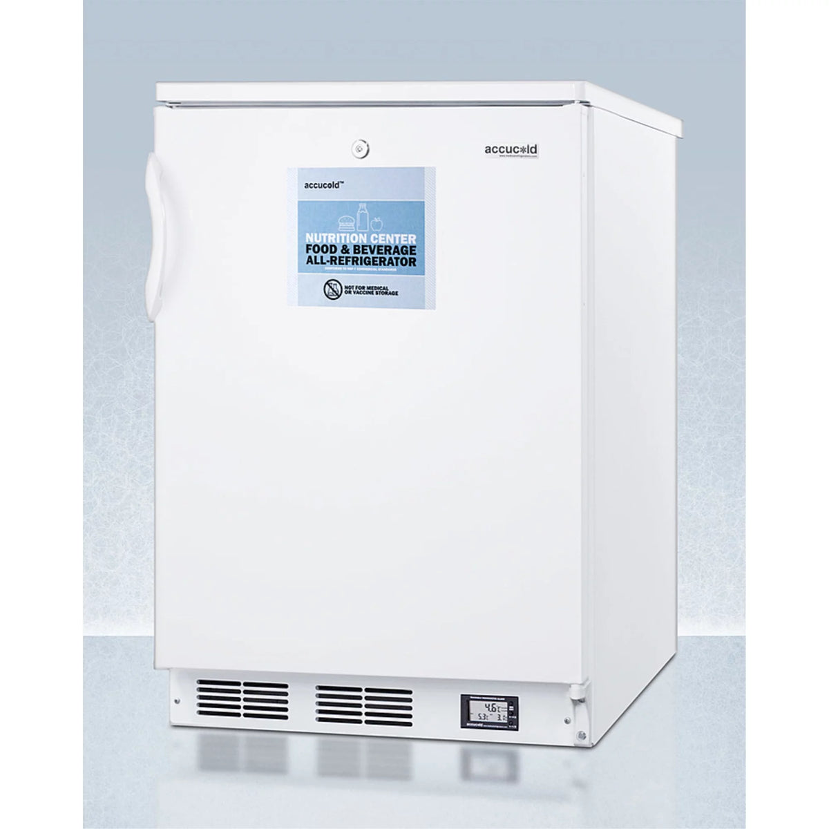 White Built-in or Freestanding All-Refrigerator with Front Lock and Digital Temperature Display O320