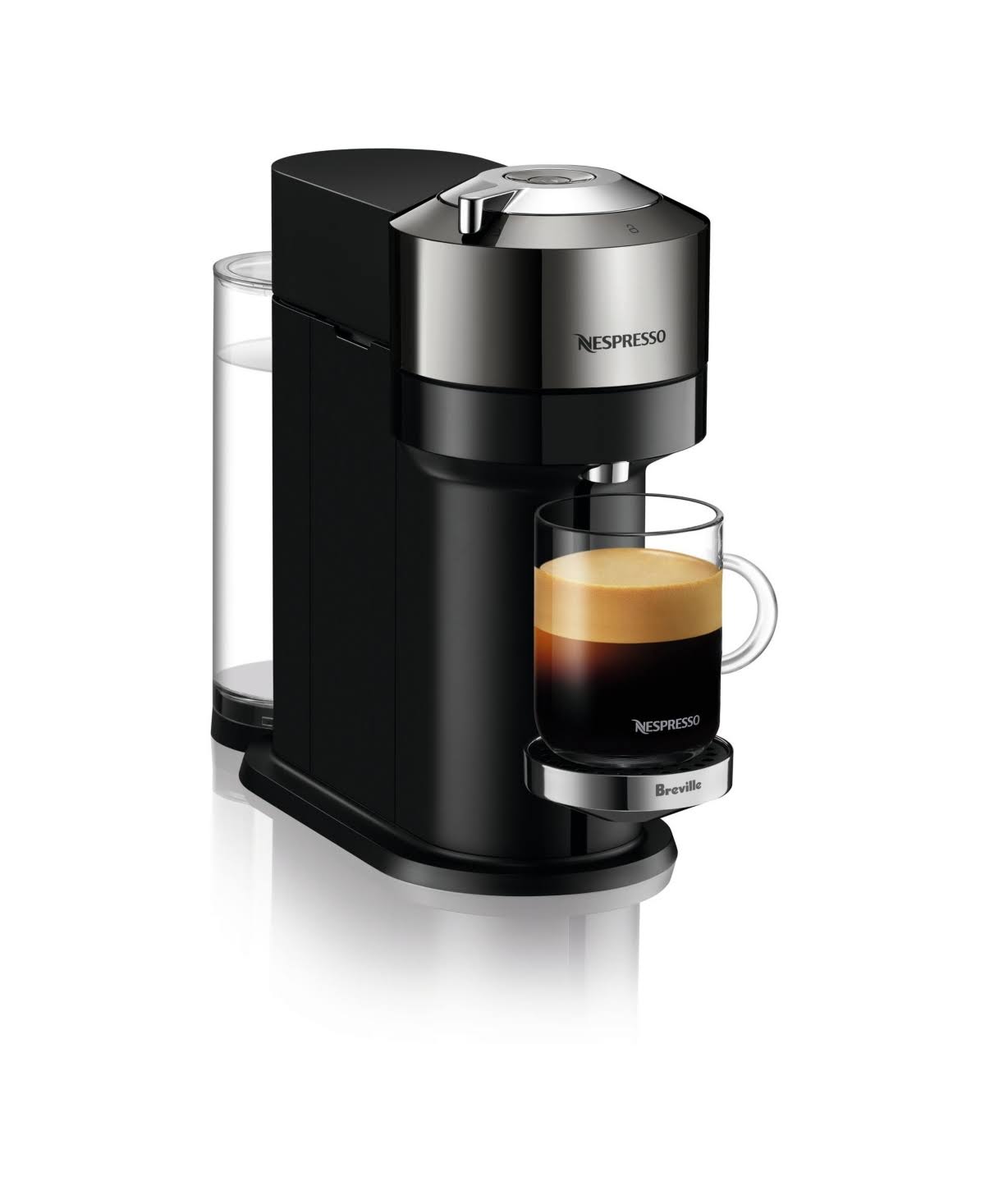 Dark Chrome Coffee Machine with Milk Frother G1096
