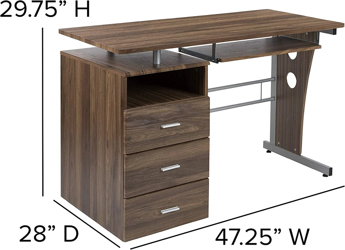 Walnut Desk with Three Drawer T67798