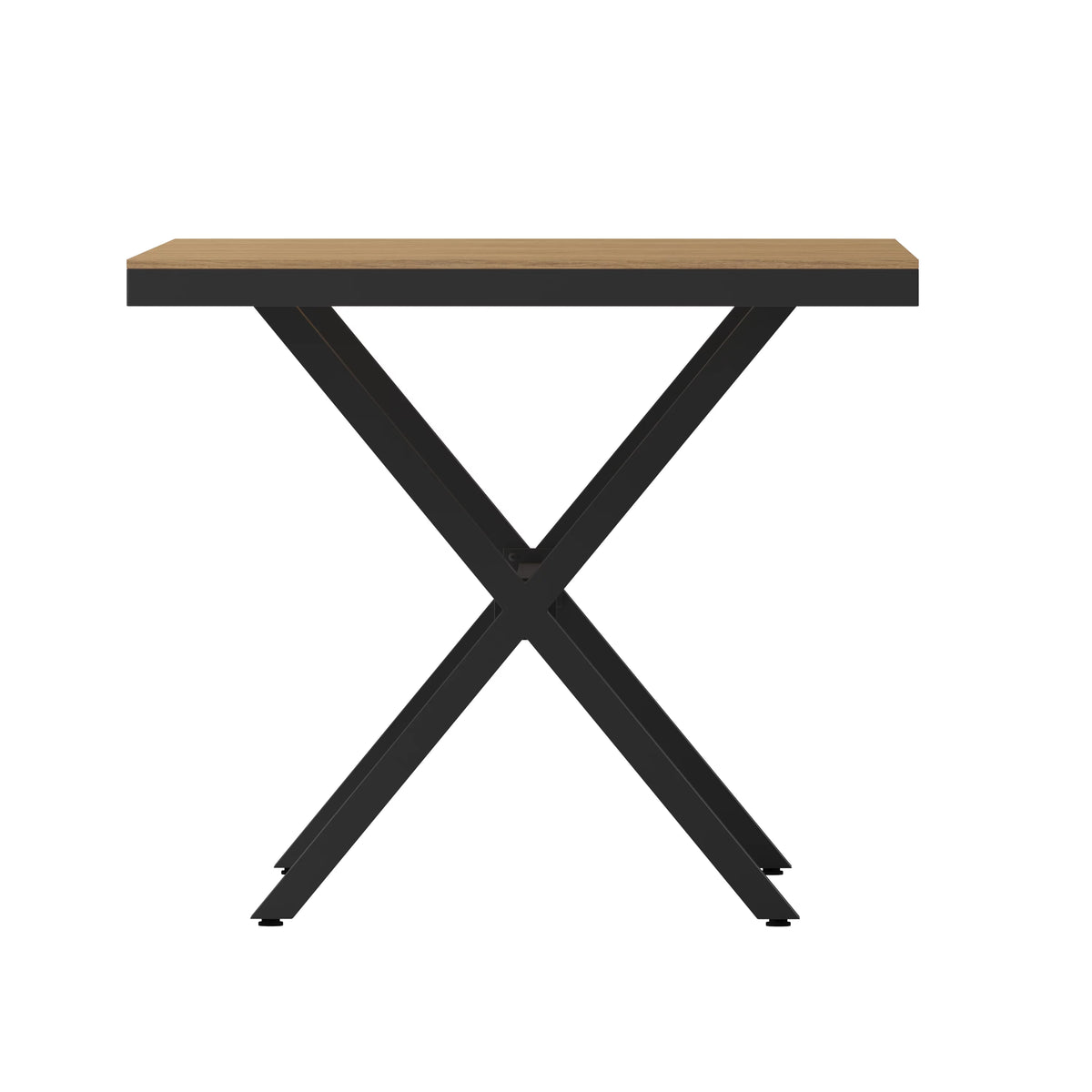 Outdoor Dining Table with Faux Teak Poly Slats and Metal Frame B647