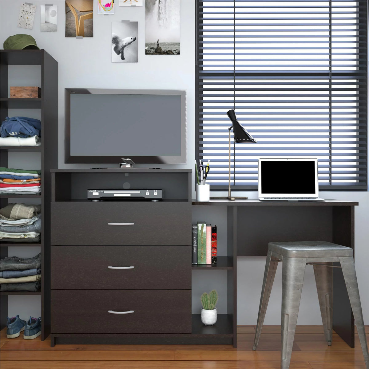 Espresso 3 in 1 Media Dresser and Desk Combo H391567