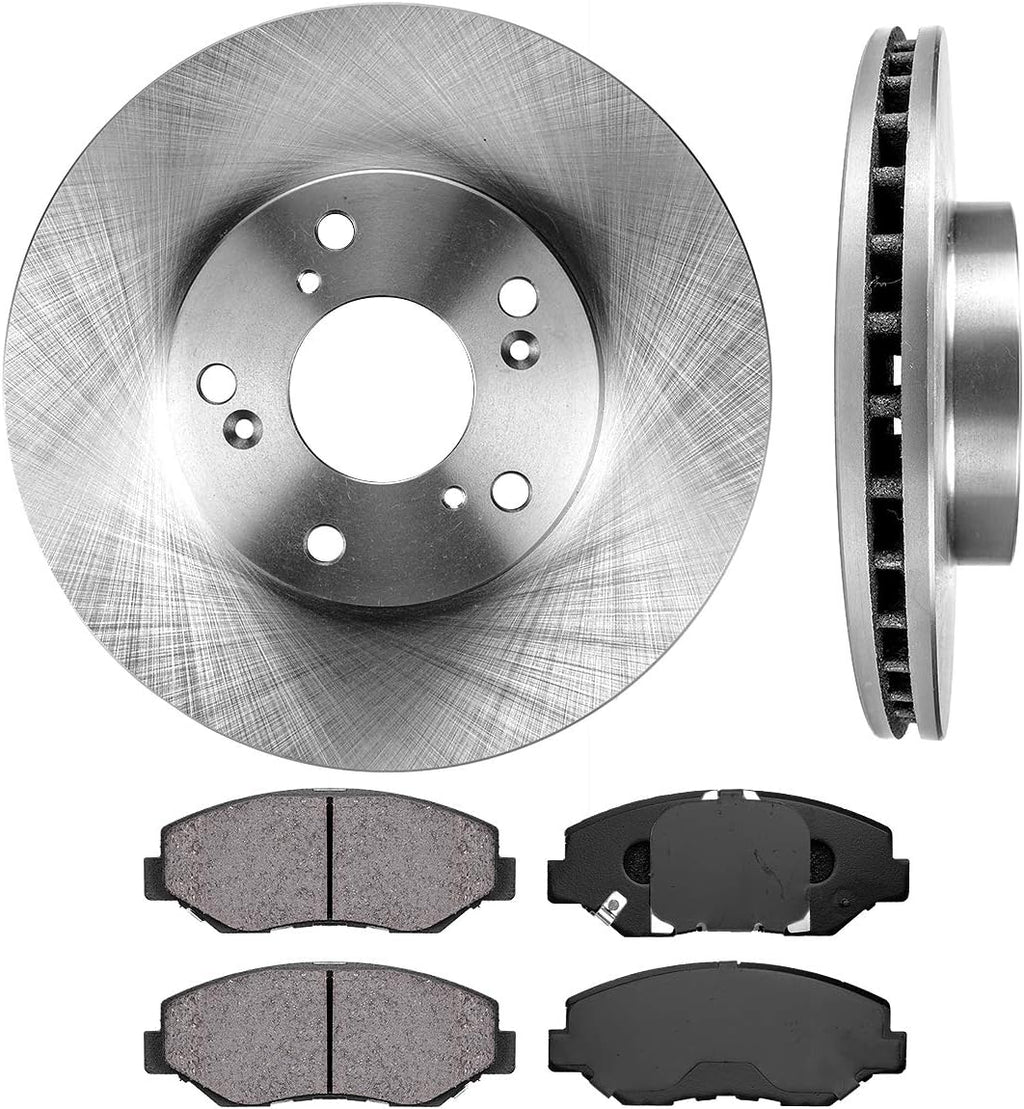 Premium OE 5 Lug Brake Disc Rotors + Ceramic Brake Pads D56343