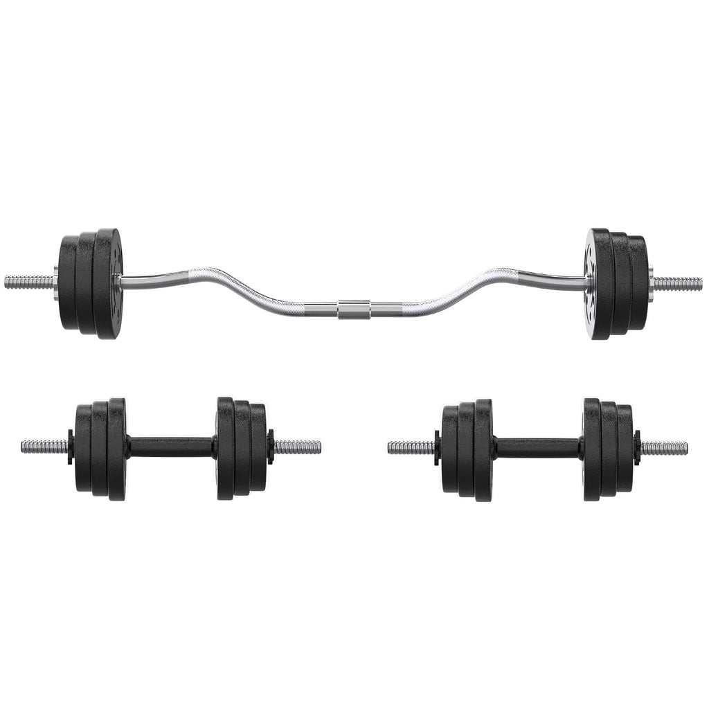 66LB 2 in 1 Adjustable Weight Set with Curl Bar Y780852