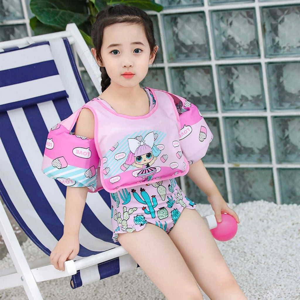 Kids Swim Vest Life Jacket with Shoulder Harness Arm Wings K986399
