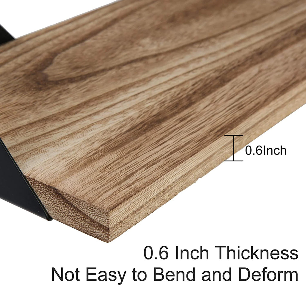 Set of 3 Solid Wood Wall Mounted Floating Shelf B8406